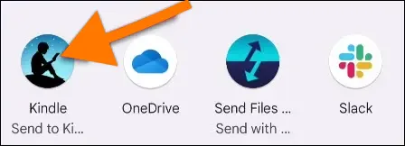 파일 관리자 앱에서 EPUB 파일을 공유합니다.<br></noscript><br> 킨들 선택