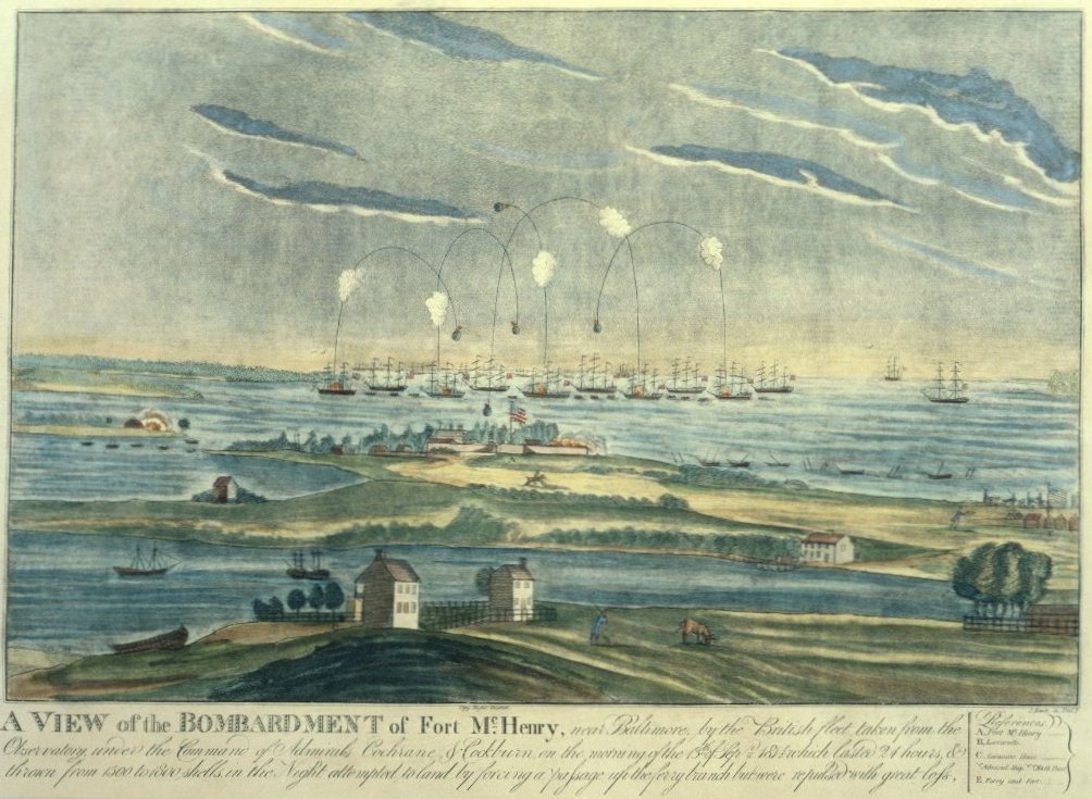 1814년 9월 영국군 볼티모어 맥헨리 요새 포격