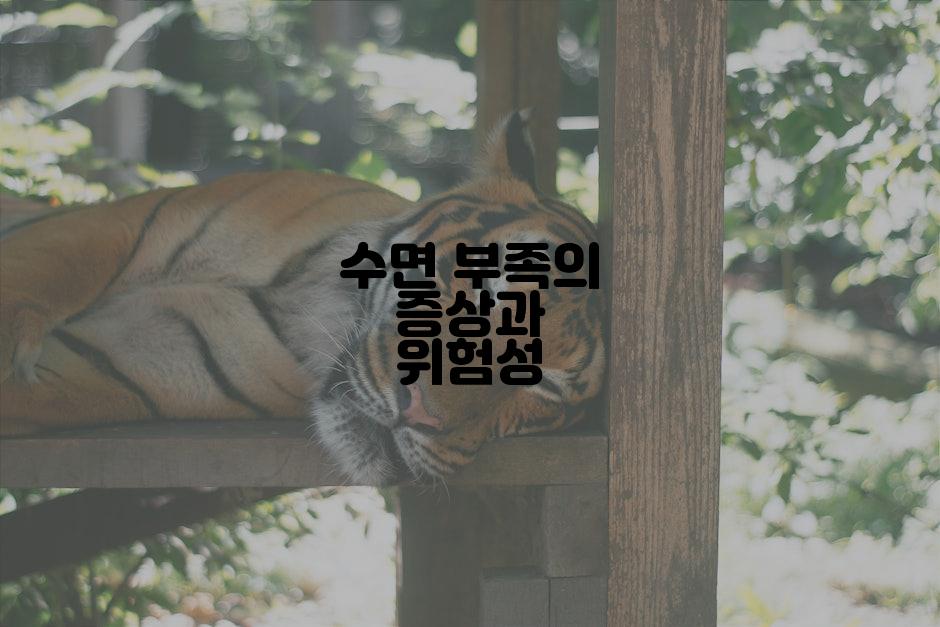 수면 부족의 증상과 위험성