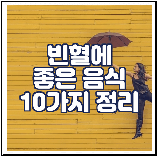  빈혈에 좋은 음식 10가지 정리