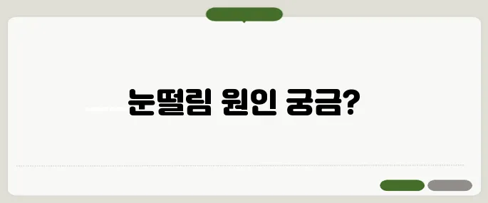 눈떨림 이유 간단 정리 피로와 스트레스가 주요 원인
