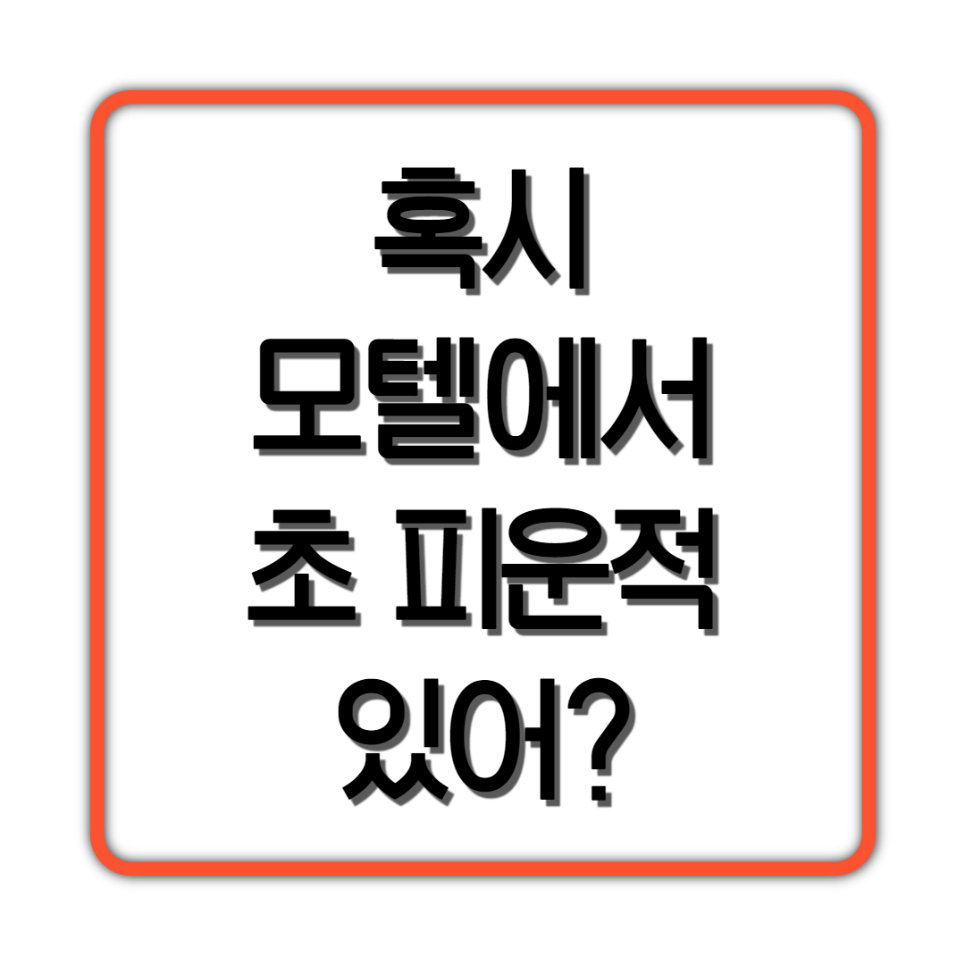  혹시 모텔에서 초 피운적 있어?