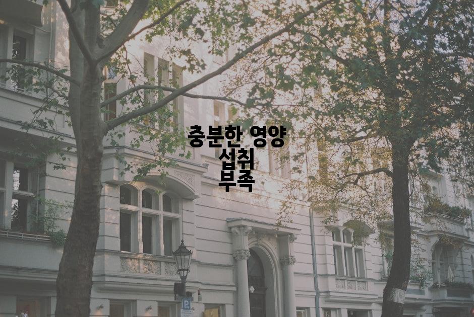 충분한 영양 섭취 부족