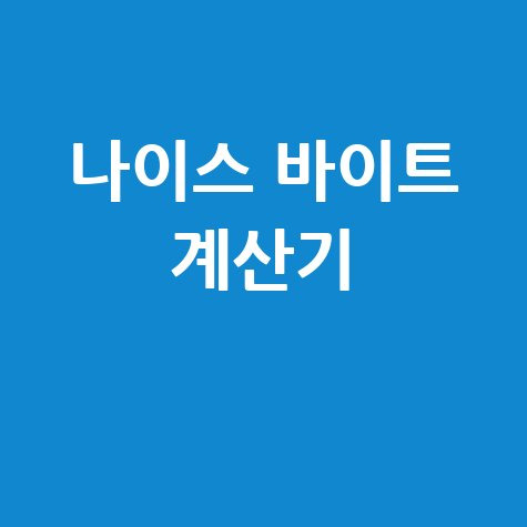 나이스 바이트 계산기 활용법 안내