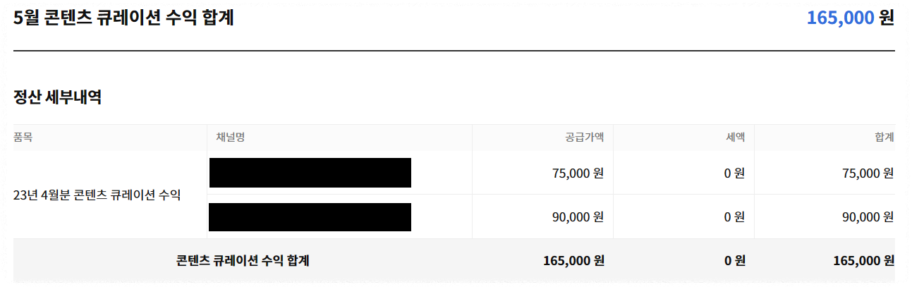 카카오뷰 5월 수익