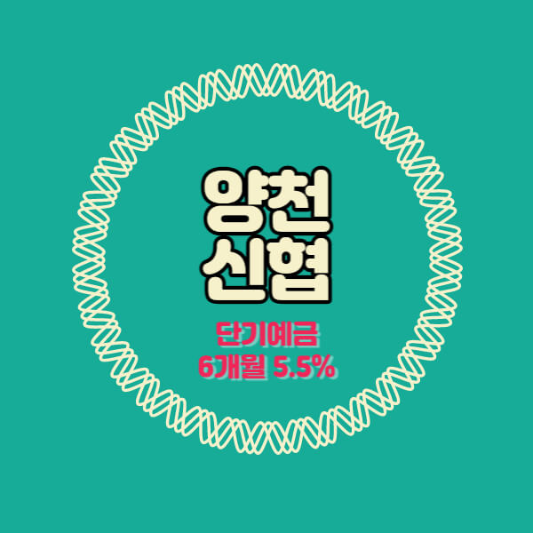  양천신협 특판 정기예금 6개월 단기 금리 5.5% 추천