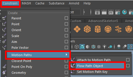 Flow Path Object 메뉴 위치 설명 이미지