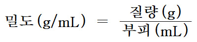 밀도와 비중 density vs. specific gravity