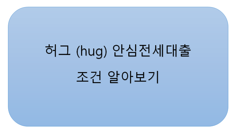  허그(hug) 안심전세대출에 대하여 알아보았습니다