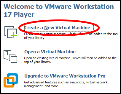 Create a New Virtual Machine 선택