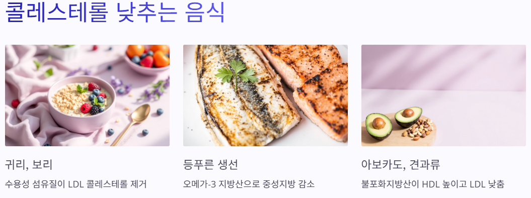 콜레스테롤 낮추는 음식