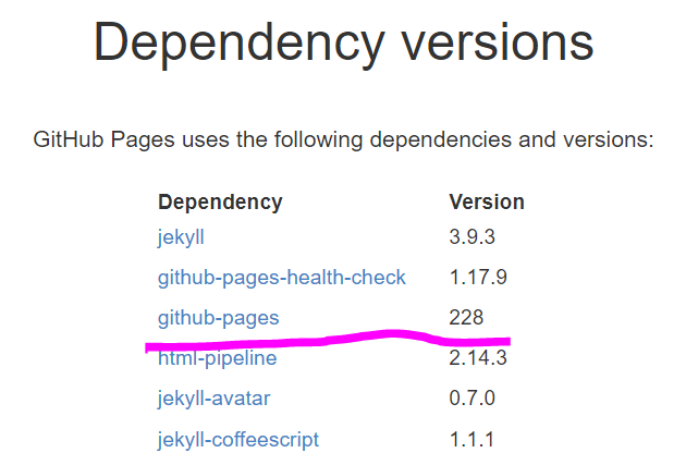 깃허브 페이지 버전 정보
