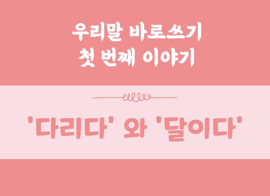  우리말 바로쓰기 첫 번째 이야기 [ 다리다 vs 달이다 ]