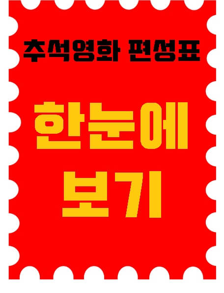  2023년 추석 극장 영화, 추석TV영화 편성표 한눈에 보기(TVN, MBN, TV조선, JTBC, SBS, KBS1, KBS2) 줄거리 소개, 예매하기