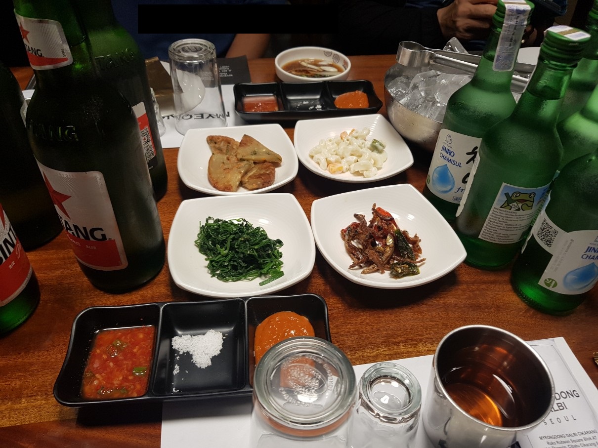 인도네시아 자카르타 찌까랑 한식 맛집 명동갈비 - 기본 반찬