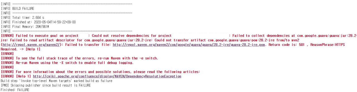  [Jenkins] 젠킨스 빌드 Return code is: 501,ReasonPhrase:HTTPS Required. 오류