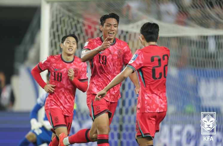 축구 국가 대표팀 경기 모습