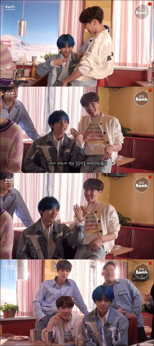  방탄소년단 뷔, 뮤비 촬영 비하인드 사랑스러움+제이홉과 환상케미 '심쿵'