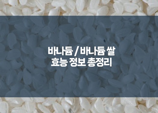 바나듐, 바나듐 쌀 효능 정보 총정리