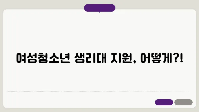 생리대 지원 신청을 위한 절차