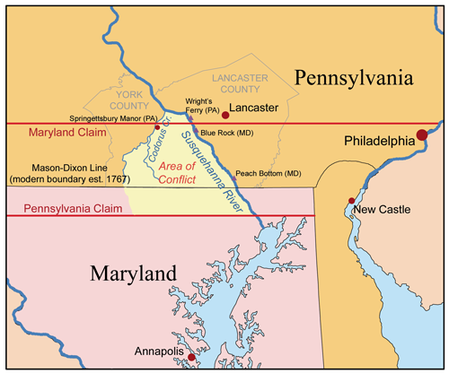 메릴랜드 vs 펜실베니아 경계 분쟁