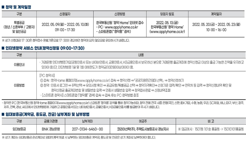 진주의 봄 프리미엄 청약 및 계약일정