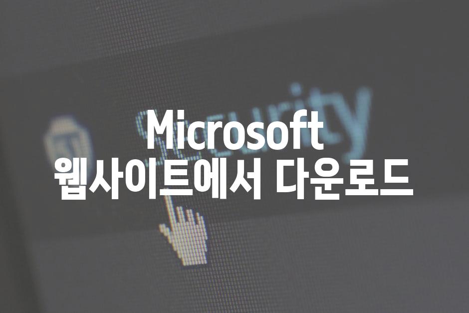 Microsoft 웹사이트에서 다운로드