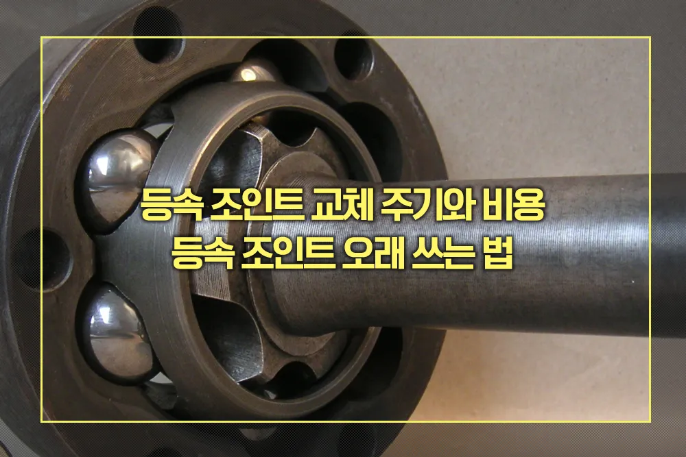 등속 조인트 교체 주기와 비용