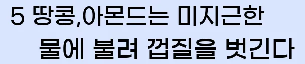  5 땅콩,아몬드는 미지근한 물에 불려 껍질을 벗긴다