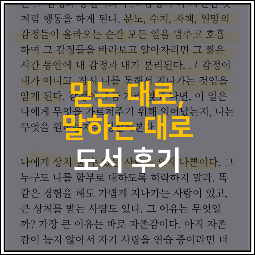 백희진 작가 책 후기 : 믿는 대로&#44; 말하는 대로