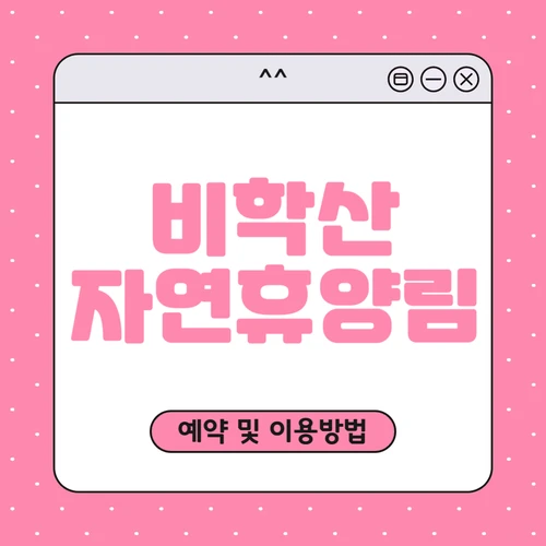 비학산 자연휴양림 예약하기