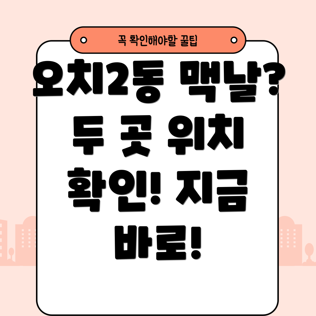 광주 북구 오치2동 맥도날드 2곳 위치 정보