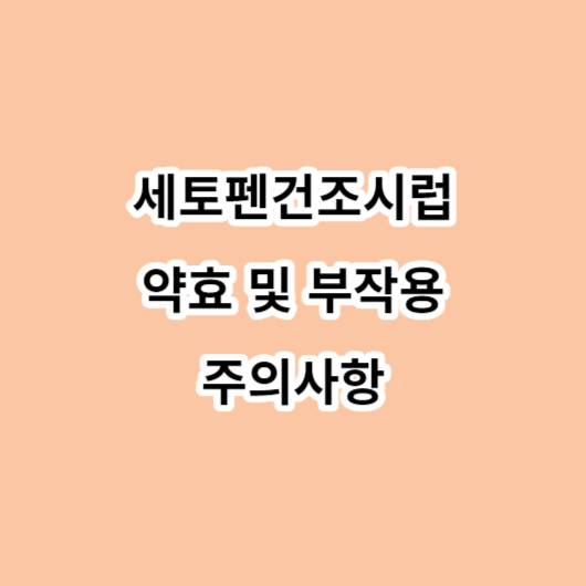 세토펜건조시럽 약효-부작용-주의사항