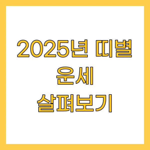 2025년 띠별 운세 살펴보기