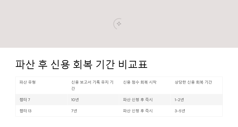 파산 후 신용 회복 기간 분석