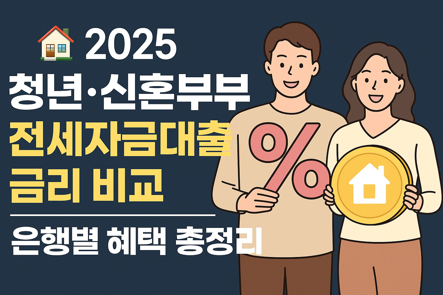 2025 청년 신혼부부 전세자금대출 금리 비교 인포그래픽