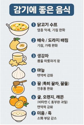 감기에 좋은 음식 과 피해야 할 음식