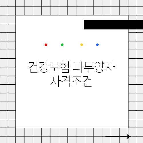 건강보험 피부양자 자격조건