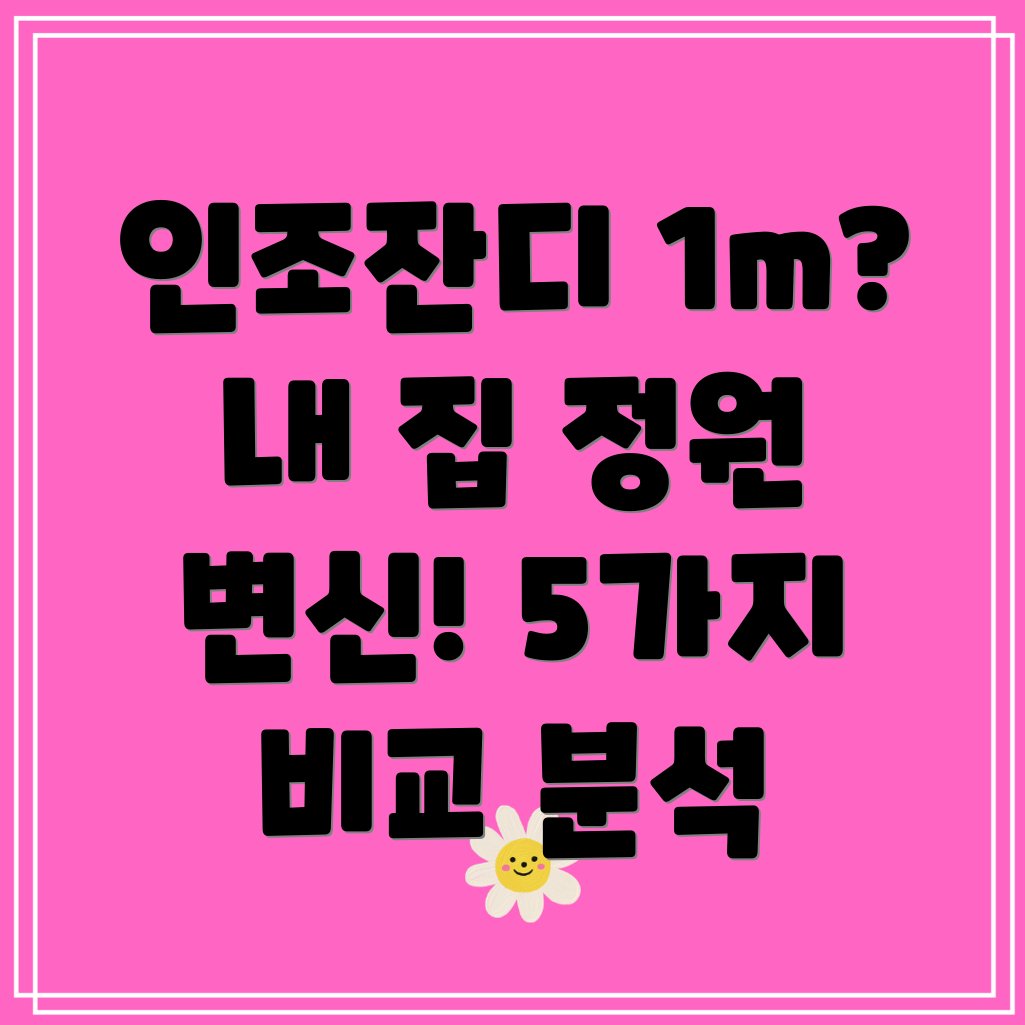 인조잔디1m내집정원을완벽하게바꿔줄5가지선택비교분석장단점