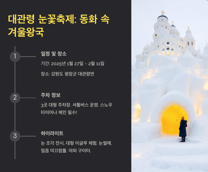 2025년 겨울 축제 가이드: 주차 정보부터 꿀팁까지 완벽 정리!