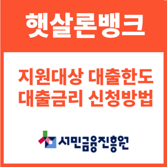 햇살론뱅크 자격조건, 신청방법, 제출서류