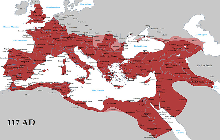 서기 117년 로마의 영역