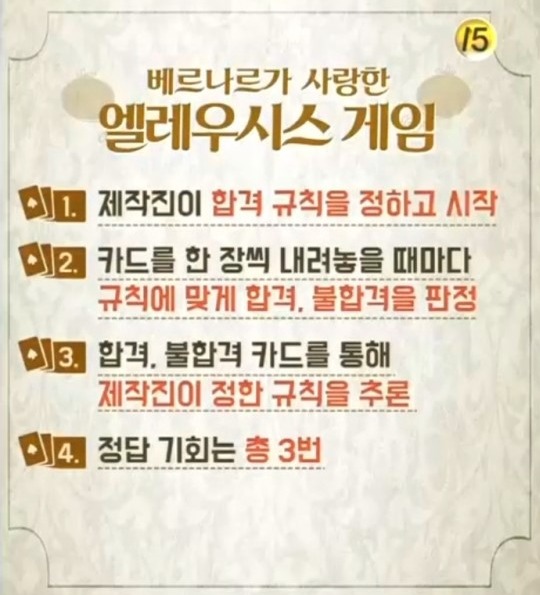  엘레우시스 게임(Eleusis Game);카드게임,베르나르,베르베르,엘레우시스게임 규칙,신,예언자,놀이꾼,세상의법칙,문제적남자,재밌는게임.