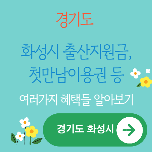 경기도 화성시 출산지원금 첫만남이용권 등 여러가지 혜택들 알아보기