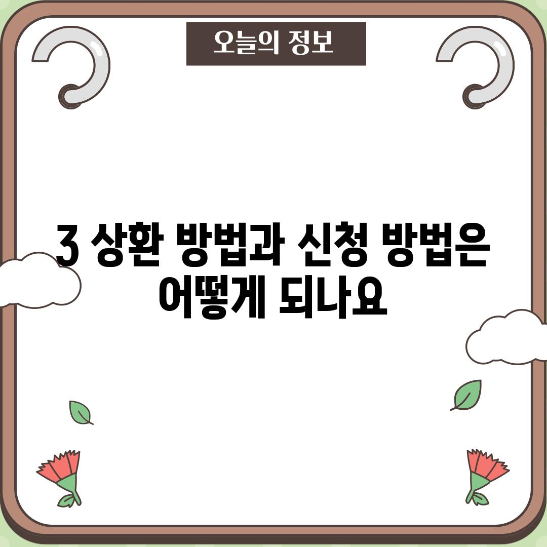 3. 상환 방법과 신청 방법은 어떻게 되나요?