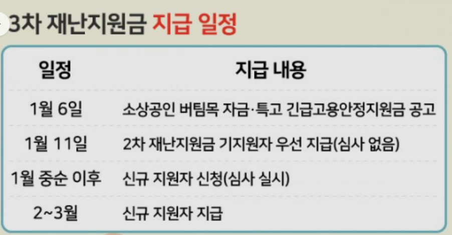  3차 재난지원금  지급