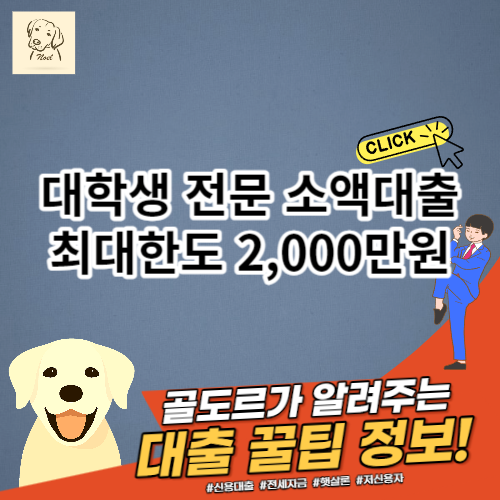 대학생 전문 소액대출 최대한도 2&#44;000만원