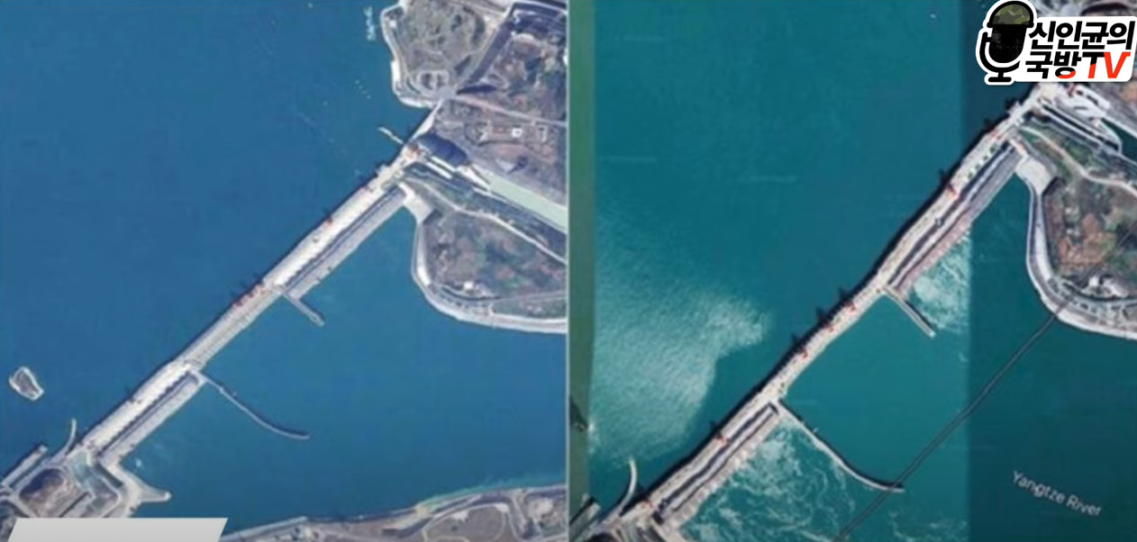 중국-싼샤댐-변형된-위성사진-비교사진