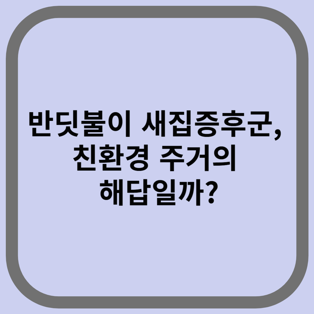 반딧불이 새집증후군, 친환경 주거의 해답일까?