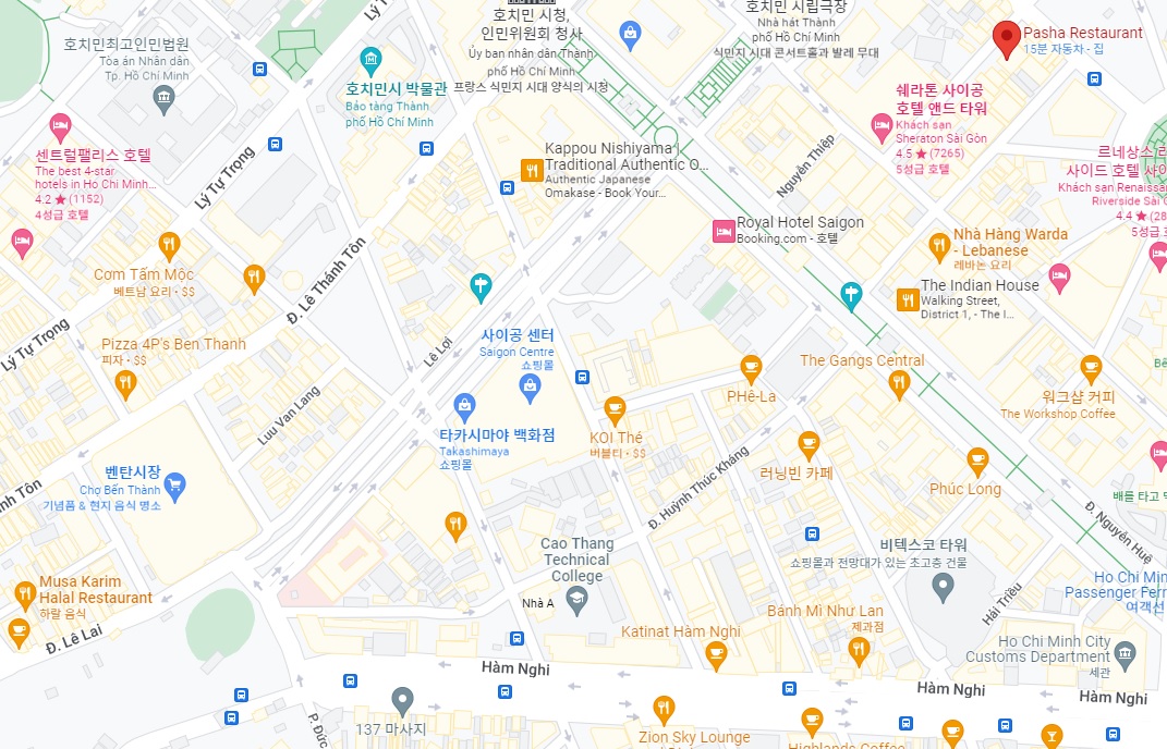 호치민 1군 터키쉬 레스토랑 Pasha Restaurant 위치